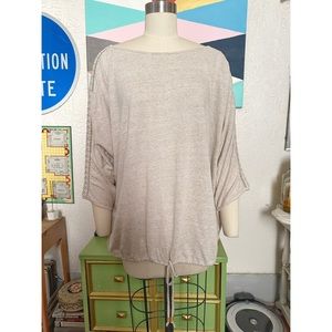 J. Jill Linen Blend Drawstring Tunic Top Size Large